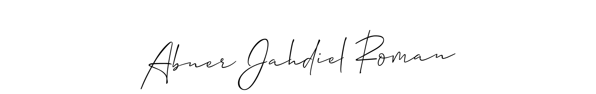 How to Draw Abner Jahdiel Roman signature style? Allison_Script is a latest design signature styles for name Abner Jahdiel Roman. Abner Jahdiel Roman signature style 2 images and pictures png