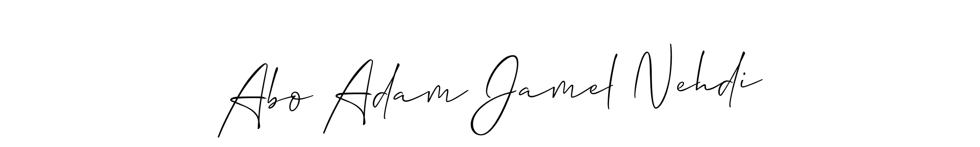 Also You can easily find your signature by using the search form. We will create Abo Adam Jamel Nehdi name handwritten signature images for you free of cost using Allison_Script sign style. Abo Adam Jamel Nehdi signature style 2 images and pictures png