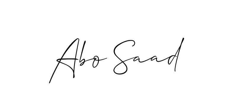 You should practise on your own different ways (Allison_Script) to write your name (Abo Saad) in signature. don't let someone else do it for you. Abo Saad signature style 2 images and pictures png