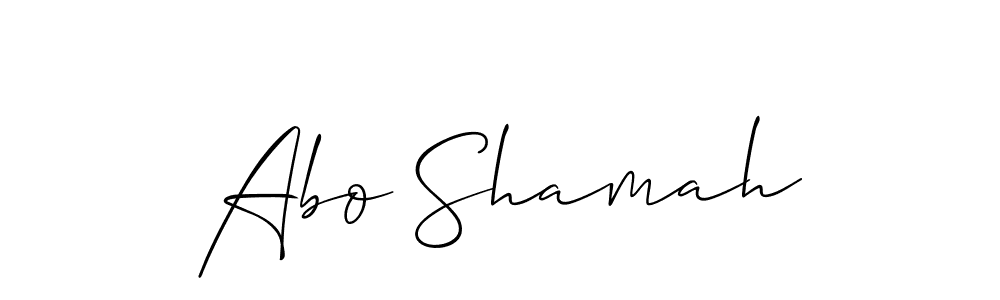 Create a beautiful signature design for name Abo Shamah. With this signature (Allison_Script) fonts, you can make a handwritten signature for free. Abo Shamah signature style 2 images and pictures png