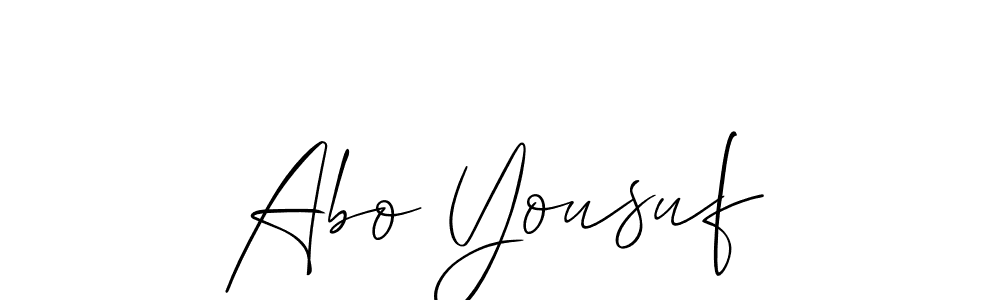 Also You can easily find your signature by using the search form. We will create Abo Yousuf name handwritten signature images for you free of cost using Allison_Script sign style. Abo Yousuf signature style 2 images and pictures png