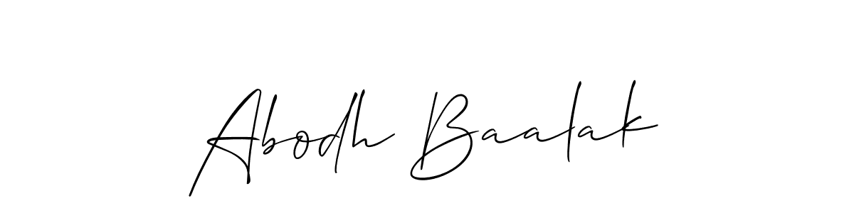 It looks lik you need a new signature style for name Abodh Baalak. Design unique handwritten (Allison_Script) signature with our free signature maker in just a few clicks. Abodh Baalak signature style 2 images and pictures png