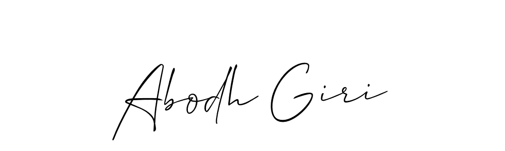 The best way (Allison_Script) to make a short signature is to pick only two or three words in your name. The name Abodh Giri include a total of six letters. For converting this name. Abodh Giri signature style 2 images and pictures png