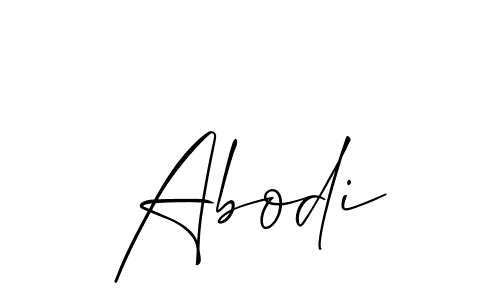 How to make Abodi signature? Allison_Script is a professional autograph style. Create handwritten signature for Abodi name. Abodi signature style 2 images and pictures png