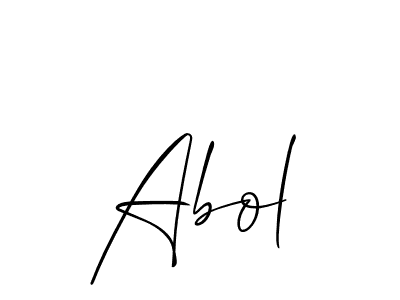Use a signature maker to create a handwritten signature online. With this signature software, you can design (Allison_Script) your own signature for name Abol. Abol signature style 2 images and pictures png