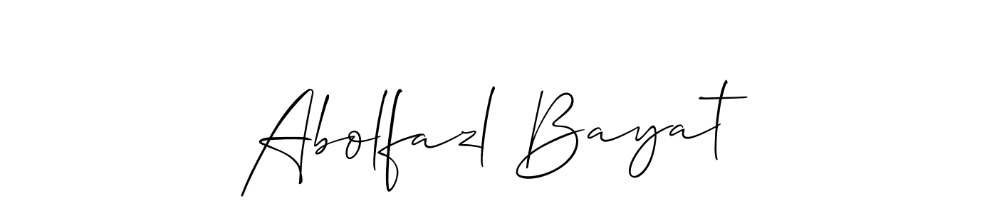 It looks lik you need a new signature style for name Abolfazl Bayat. Design unique handwritten (Allison_Script) signature with our free signature maker in just a few clicks. Abolfazl Bayat signature style 2 images and pictures png