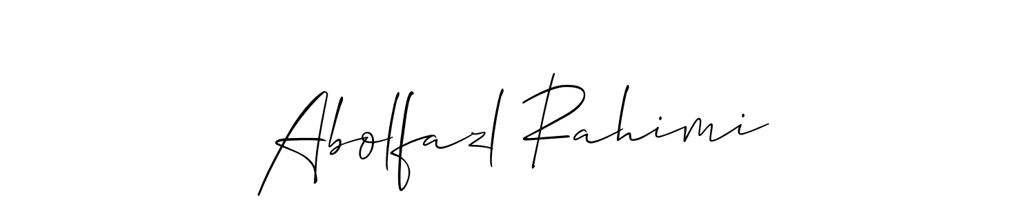 How to make Abolfazl Rahimi name signature. Use Allison_Script style for creating short signs online. This is the latest handwritten sign. Abolfazl Rahimi signature style 2 images and pictures png