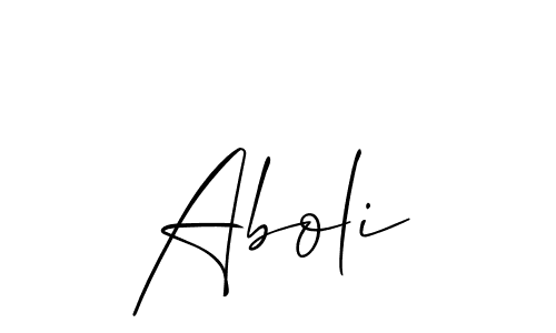 Use a signature maker to create a handwritten signature online. With this signature software, you can design (Allison_Script) your own signature for name Aboli. Aboli signature style 2 images and pictures png