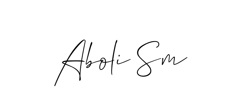 The best way (Allison_Script) to make a short signature is to pick only two or three words in your name. The name Aboli Sm include a total of six letters. For converting this name. Aboli Sm signature style 2 images and pictures png