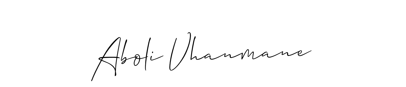 How to make Aboli Vhanmane name signature. Use Allison_Script style for creating short signs online. This is the latest handwritten sign. Aboli Vhanmane signature style 2 images and pictures png