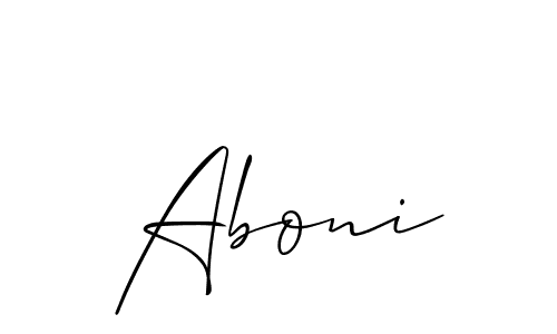 How to make Aboni signature? Allison_Script is a professional autograph style. Create handwritten signature for Aboni name. Aboni signature style 2 images and pictures png