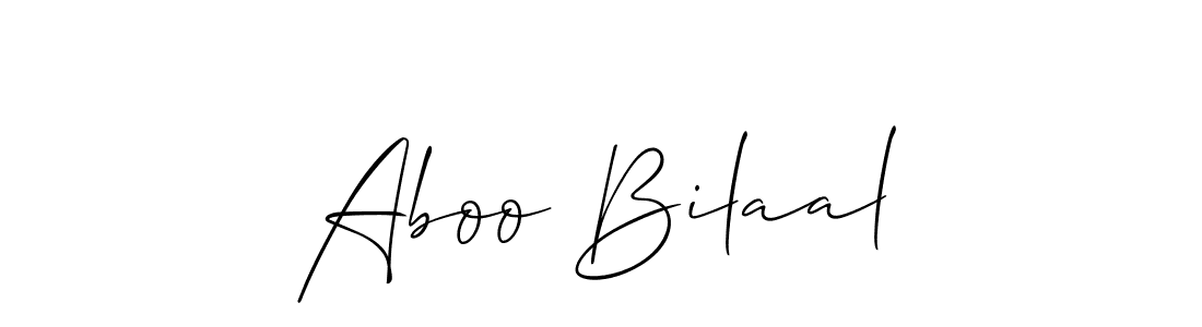 Make a beautiful signature design for name Aboo Bilaal. With this signature (Allison_Script) style, you can create a handwritten signature for free. Aboo Bilaal signature style 2 images and pictures png