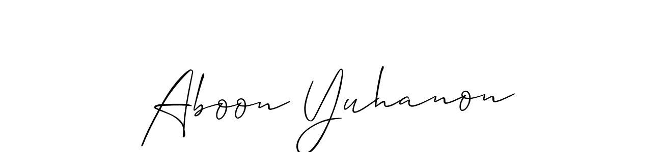 How to Draw Aboon Yuhanon signature style? Allison_Script is a latest design signature styles for name Aboon Yuhanon. Aboon Yuhanon signature style 2 images and pictures png