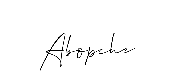 How to make Abopche name signature. Use Allison_Script style for creating short signs online. This is the latest handwritten sign. Abopche signature style 2 images and pictures png