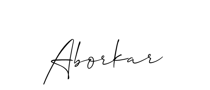 How to make Aborkar signature? Allison_Script is a professional autograph style. Create handwritten signature for Aborkar name. Aborkar signature style 2 images and pictures png