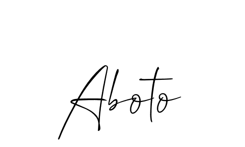 Allison_Script is a professional signature style that is perfect for those who want to add a touch of class to their signature. It is also a great choice for those who want to make their signature more unique. Get Aboto name to fancy signature for free. Aboto signature style 2 images and pictures png