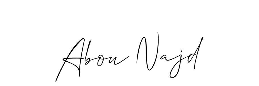 Allison_Script is a professional signature style that is perfect for those who want to add a touch of class to their signature. It is also a great choice for those who want to make their signature more unique. Get Abou Najd name to fancy signature for free. Abou Najd signature style 2 images and pictures png