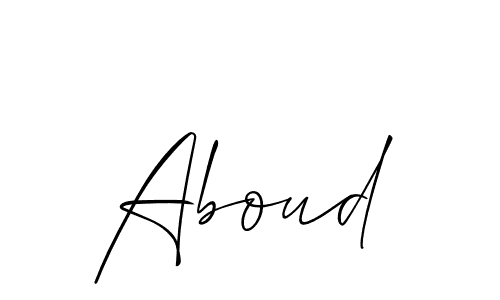 Design your own signature with our free online signature maker. With this signature software, you can create a handwritten (Allison_Script) signature for name Aboud. Aboud signature style 2 images and pictures png