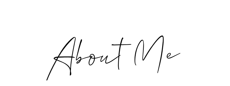 Make a beautiful signature design for name About Me. With this signature (Allison_Script) style, you can create a handwritten signature for free. About Me signature style 2 images and pictures png