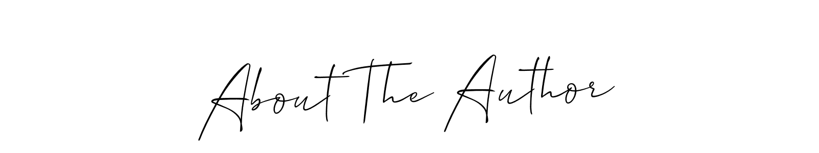 It looks lik you need a new signature style for name About The Author. Design unique handwritten (Allison_Script) signature with our free signature maker in just a few clicks. About The Author signature style 2 images and pictures png