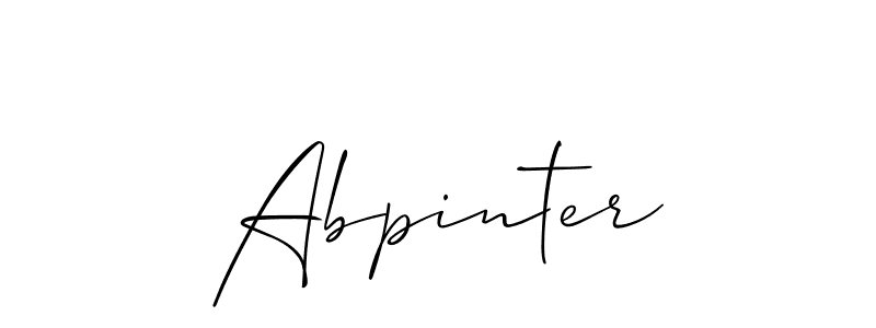 It looks lik you need a new signature style for name Abpinter. Design unique handwritten (Allison_Script) signature with our free signature maker in just a few clicks. Abpinter signature style 2 images and pictures png
