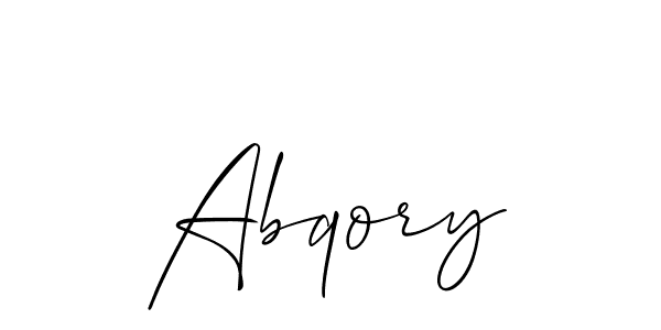 Create a beautiful signature design for name Abqory. With this signature (Allison_Script) fonts, you can make a handwritten signature for free. Abqory signature style 2 images and pictures png