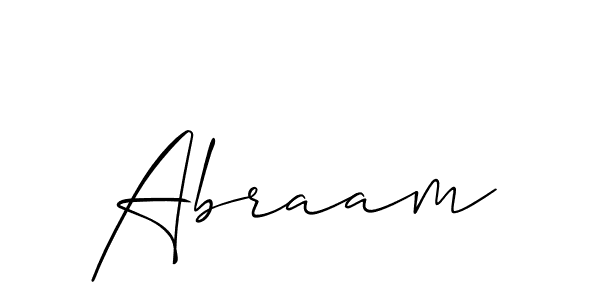 Design your own signature with our free online signature maker. With this signature software, you can create a handwritten (Allison_Script) signature for name Abraam. Abraam signature style 2 images and pictures png