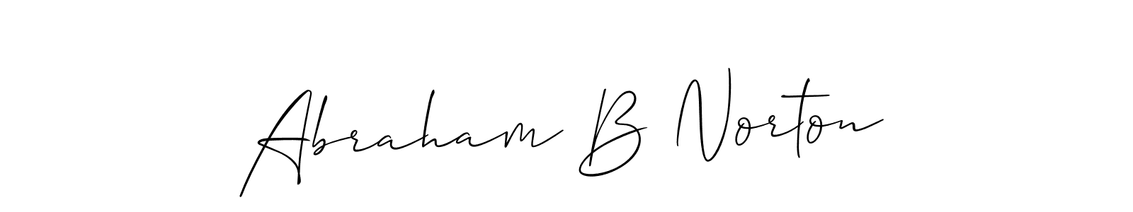 How to make Abraham B Norton name signature. Use Allison_Script style for creating short signs online. This is the latest handwritten sign. Abraham B Norton signature style 2 images and pictures png