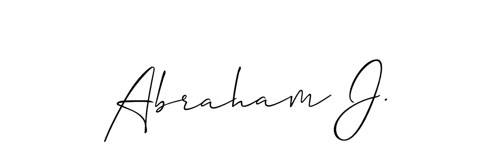 It looks lik you need a new signature style for name Abraham J.. Design unique handwritten (Allison_Script) signature with our free signature maker in just a few clicks. Abraham J. signature style 2 images and pictures png