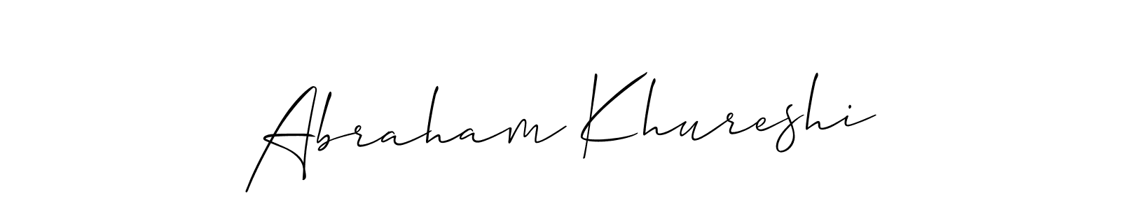 Use a signature maker to create a handwritten signature online. With this signature software, you can design (Allison_Script) your own signature for name Abraham Khureshi. Abraham Khureshi signature style 2 images and pictures png