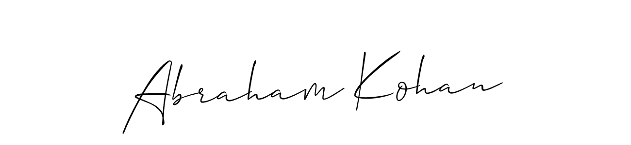 How to make Abraham Kohan name signature. Use Allison_Script style for creating short signs online. This is the latest handwritten sign. Abraham Kohan signature style 2 images and pictures png