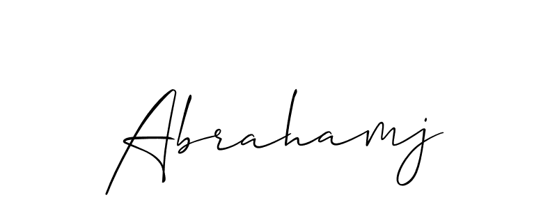 if you are searching for the best signature style for your name Abrahamj. so please give up your signature search. here we have designed multiple signature styles  using Allison_Script. Abrahamj signature style 2 images and pictures png