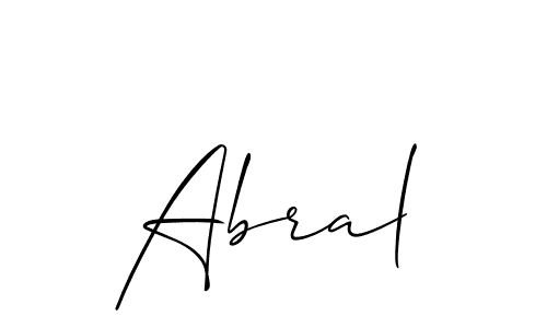 Design your own signature with our free online signature maker. With this signature software, you can create a handwritten (Allison_Script) signature for name Abral. Abral signature style 2 images and pictures png