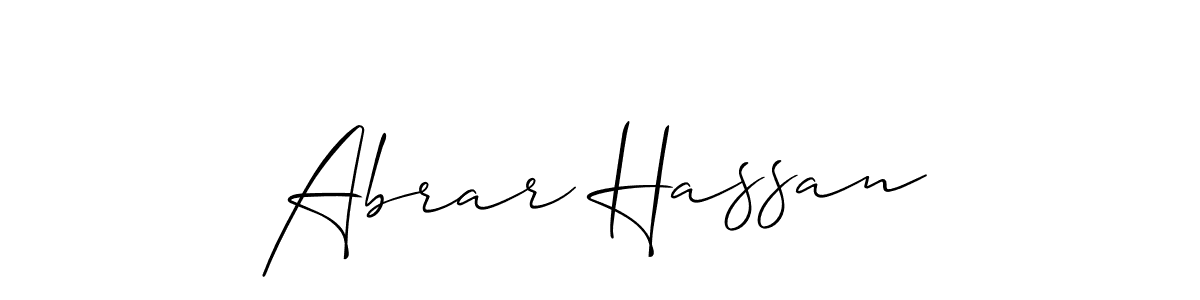 The best way (Allison_Script) to make a short signature is to pick only two or three words in your name. The name Abrar Hassan include a total of six letters. For converting this name. Abrar Hassan signature style 2 images and pictures png