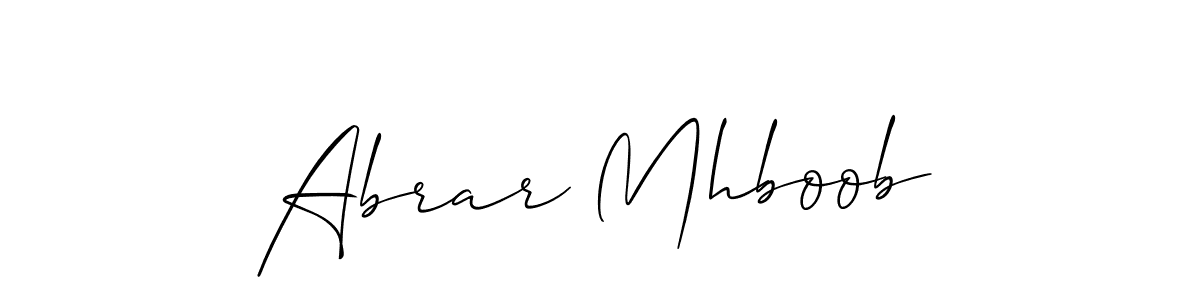 The best way (Allison_Script) to make a short signature is to pick only two or three words in your name. The name Abrar Mhboob include a total of six letters. For converting this name. Abrar Mhboob signature style 2 images and pictures png