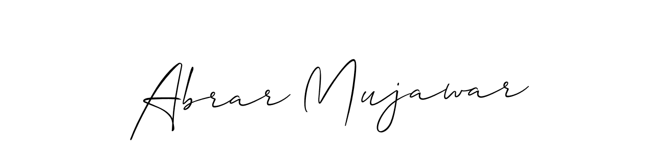 Design your own signature with our free online signature maker. With this signature software, you can create a handwritten (Allison_Script) signature for name Abrar Mujawar. Abrar Mujawar signature style 2 images and pictures png