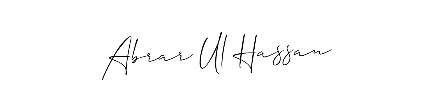 How to make Abrar Ul Hassan name signature. Use Allison_Script style for creating short signs online. This is the latest handwritten sign. Abrar Ul Hassan signature style 2 images and pictures png