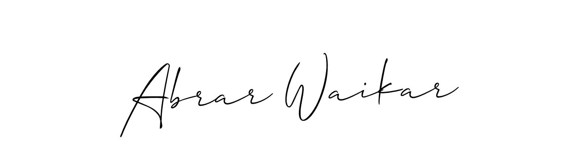 How to make Abrar Waikar signature? Allison_Script is a professional autograph style. Create handwritten signature for Abrar Waikar name. Abrar Waikar signature style 2 images and pictures png