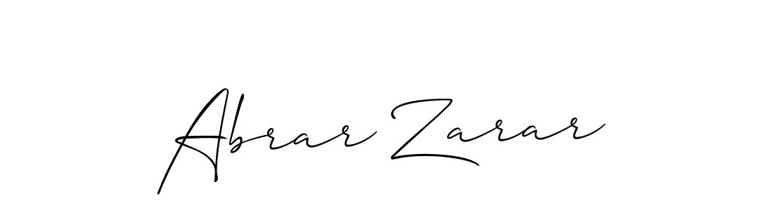 It looks lik you need a new signature style for name Abrar Zarar. Design unique handwritten (Allison_Script) signature with our free signature maker in just a few clicks. Abrar Zarar signature style 2 images and pictures png