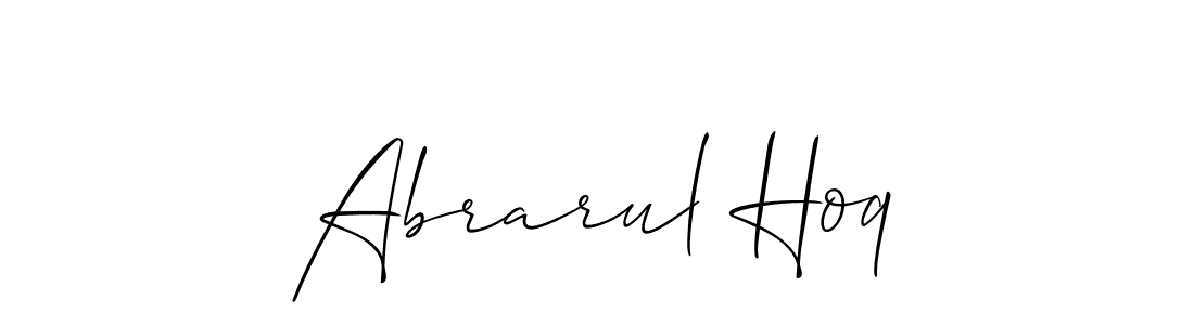 Create a beautiful signature design for name Abrarul Hoq. With this signature (Allison_Script) fonts, you can make a handwritten signature for free. Abrarul Hoq signature style 2 images and pictures png