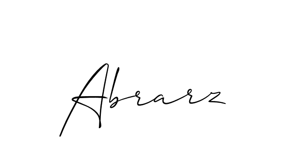 How to make Abrarz signature? Allison_Script is a professional autograph style. Create handwritten signature for Abrarz name. Abrarz signature style 2 images and pictures png