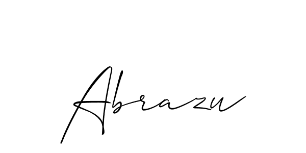 Use a signature maker to create a handwritten signature online. With this signature software, you can design (Allison_Script) your own signature for name Abrazu. Abrazu signature style 2 images and pictures png