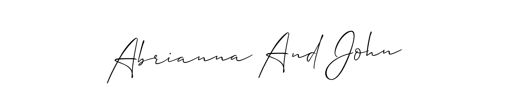 Use a signature maker to create a handwritten signature online. With this signature software, you can design (Allison_Script) your own signature for name Abrianna And John. Abrianna And John signature style 2 images and pictures png