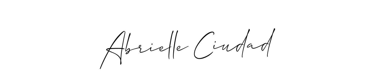 Design your own signature with our free online signature maker. With this signature software, you can create a handwritten (Allison_Script) signature for name Abrielle Ciudad. Abrielle Ciudad signature style 2 images and pictures png