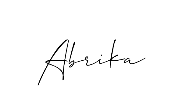 The best way (Allison_Script) to make a short signature is to pick only two or three words in your name. The name Abrika include a total of six letters. For converting this name. Abrika signature style 2 images and pictures png