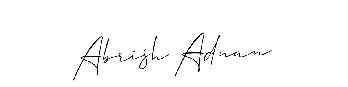 Also You can easily find your signature by using the search form. We will create Abrish Adnan name handwritten signature images for you free of cost using Allison_Script sign style. Abrish Adnan signature style 2 images and pictures png