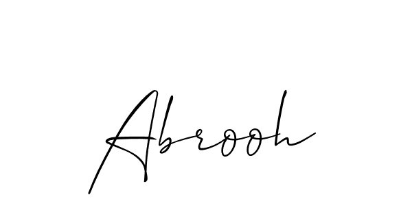 Abrooh stylish signature style. Best Handwritten Sign (Allison_Script) for my name. Handwritten Signature Collection Ideas for my name Abrooh. Abrooh signature style 2 images and pictures png