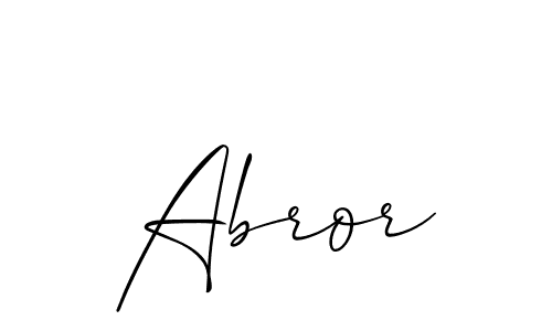 Create a beautiful signature design for name Abror. With this signature (Allison_Script) fonts, you can make a handwritten signature for free. Abror signature style 2 images and pictures png