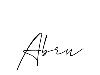 Use a signature maker to create a handwritten signature online. With this signature software, you can design (Allison_Script) your own signature for name Abru. Abru signature style 2 images and pictures png