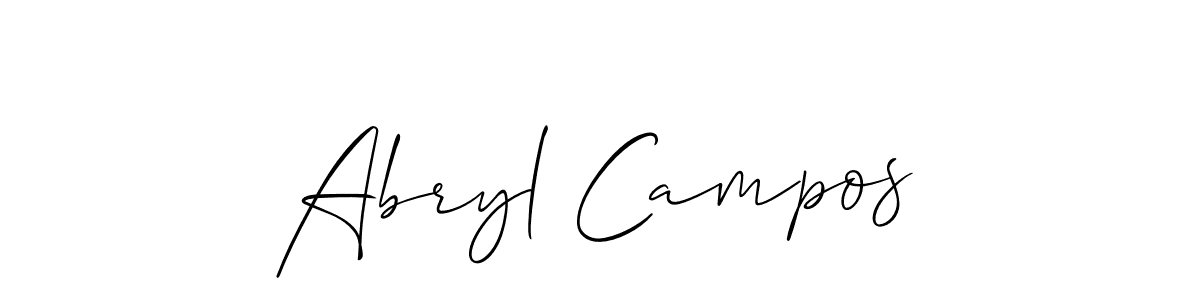 Design your own signature with our free online signature maker. With this signature software, you can create a handwritten (Allison_Script) signature for name Abryl Campos. Abryl Campos signature style 2 images and pictures png